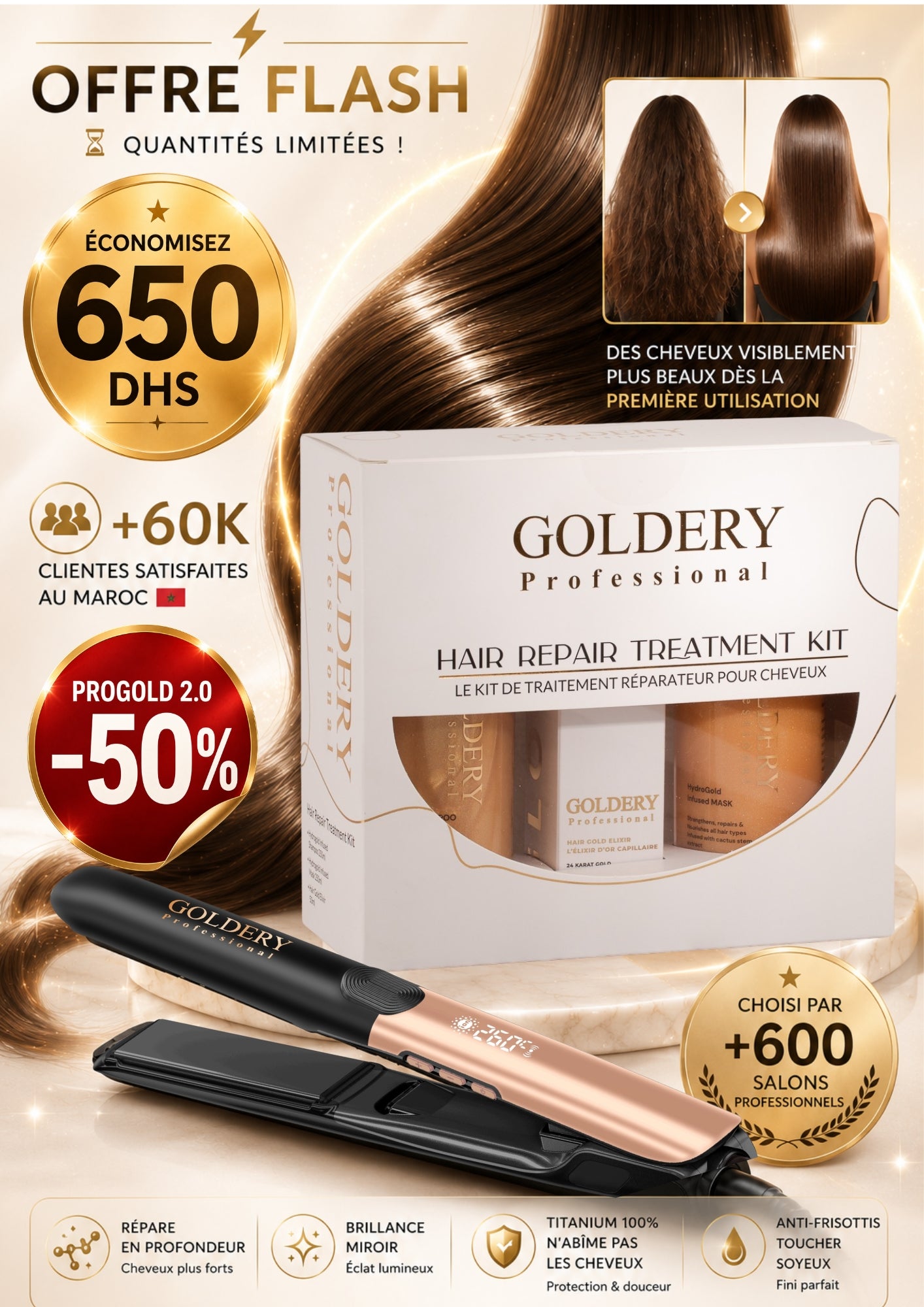 Kit Réparateur + Lisseur ProGold 2.0