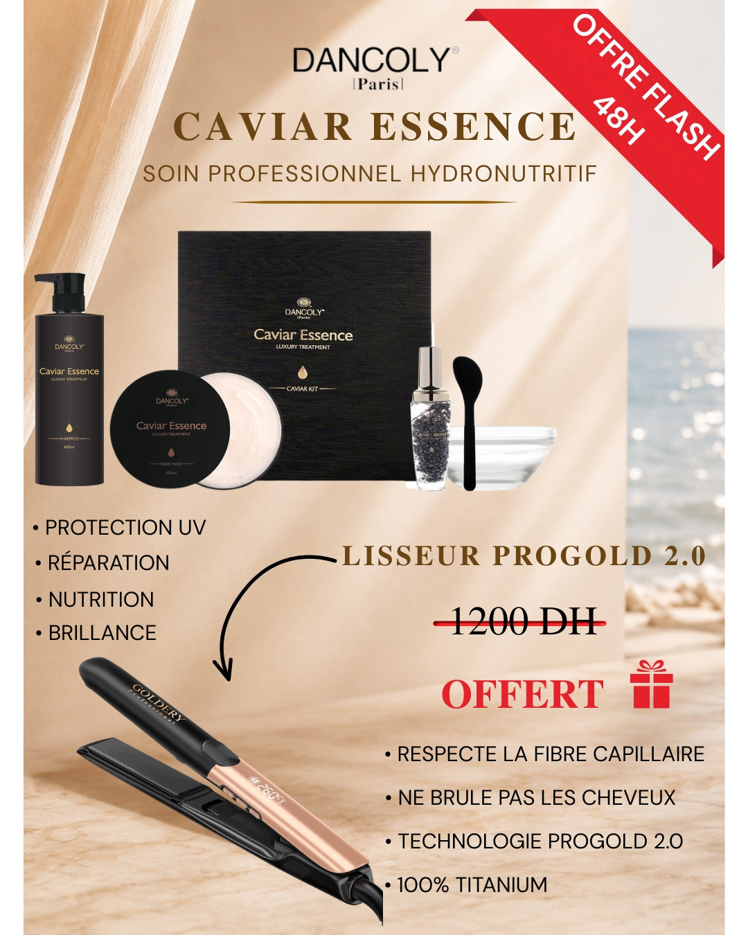PACK SOIN CAVIAR ESSENCE + LISSEUR PROGOLD 2.0